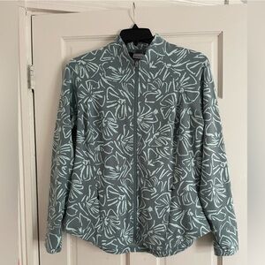 Athleta Green Floral Salutation Jacket Coat